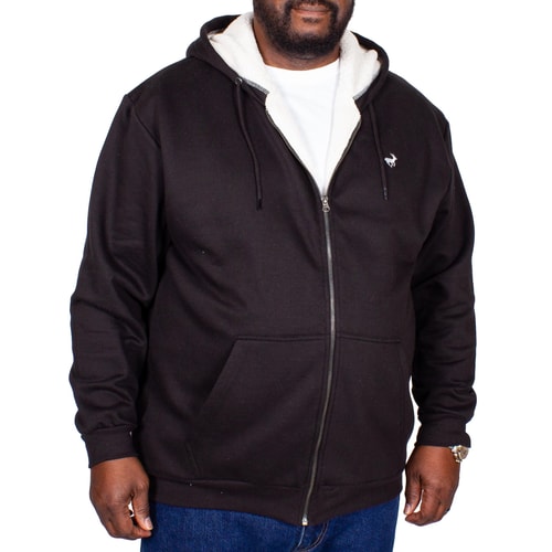 Bigdude Sherpa Lined Zip Hoody Black Tall