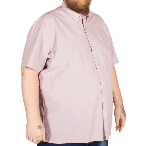 Bigdude Fine Stripe Short Sleeve Shirt Burgundy