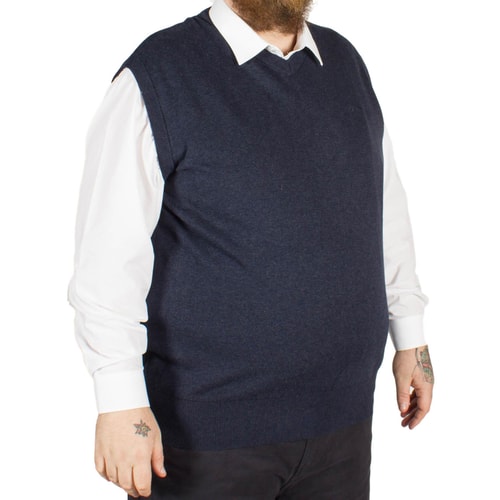 KAM V-Neck Sleeveless Knitted Pullover Denim