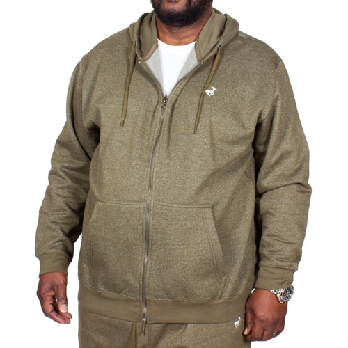 Bigdude Marl Full Zip Hoody Khaki Tall