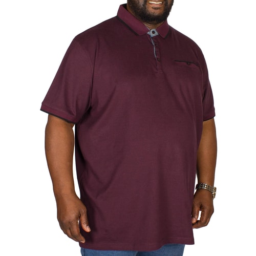 D555 Johan Fine Stripe Polo Shirt Burgundy