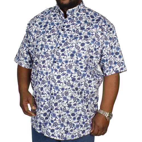 Cotton Valley Floral Short Sleeve Shirt Blue