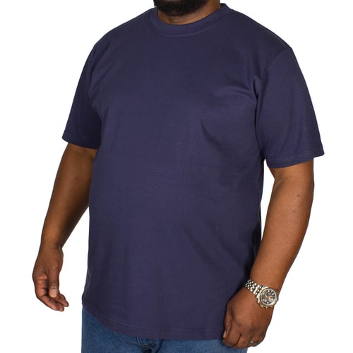 Bigdude Plain Crew Neck T-Shirt Navy
