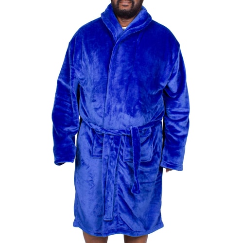 Bigdude Plain Fleece Dressing Gown Royal Blue