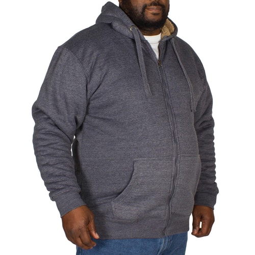 KAM Sherpa Lined Hoody Denim