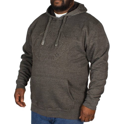 KAM Embossed Denim Hoody Charcoal