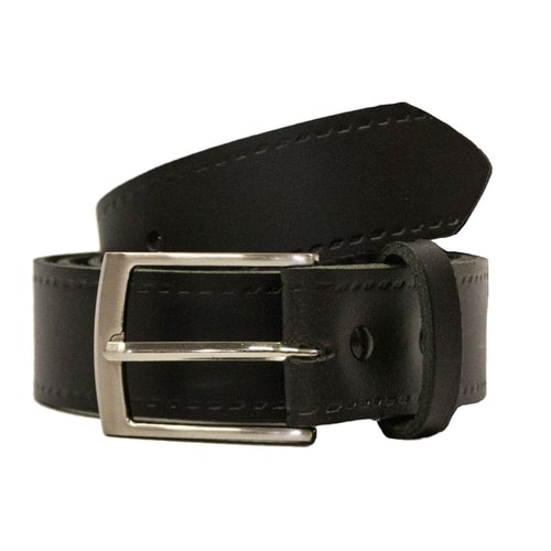 John King Bath Leather Trouser Belt Black