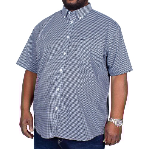 KAM Circles Dobby Short Sleeve Shirt Denim