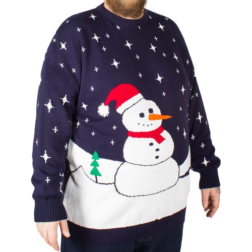 Brooklyn Snowman Christmas Jumper Navy