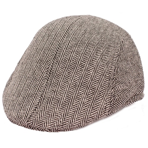 Tweed Flat Cap White