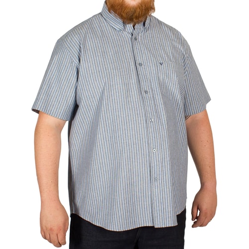 Cotton Valley Striped Oxford Shirt Blue