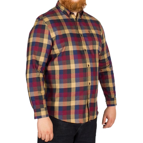 Ben Sherman Textured Check Buffalo Shirt Red