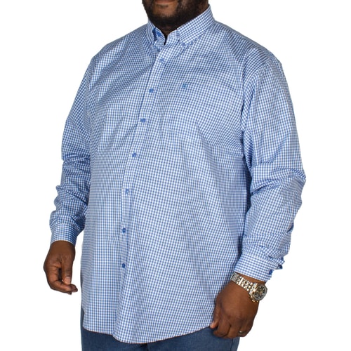 Espionage Gingham Long Sleeve Shirt Blue/White