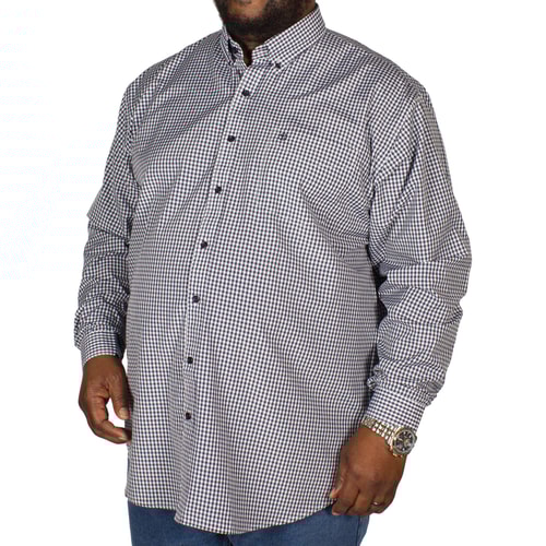 Espionage Gingham Long Sleeve Shirt Navy/White