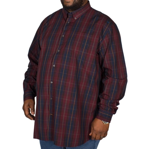 D555 Grady Check Shirt Navy/Wine Tall