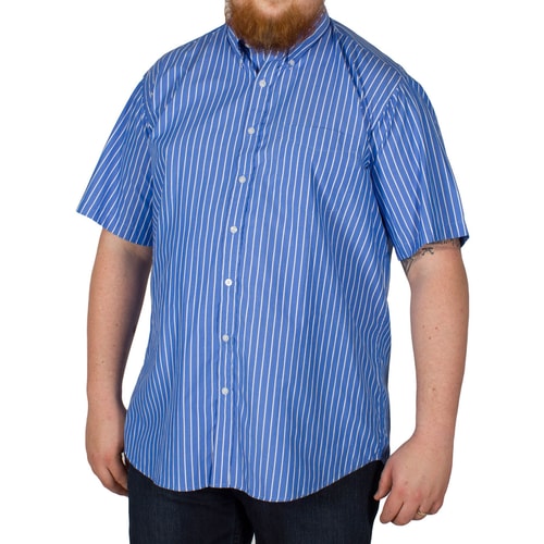 Espionage Short Sleeve Stripe Shirt Blue/White