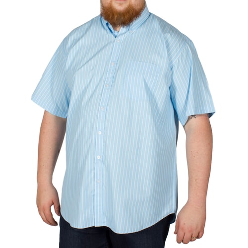 Espionage Short Sleeve Striple Shirt Aqua/White