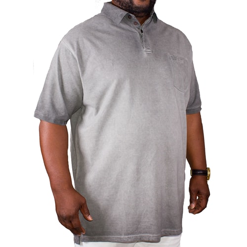 KAM Enzyme Wash Polo Shirt Charcoal