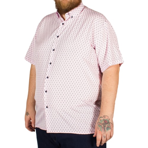 Fitzgerald George Heart Print Check Shirt Pink