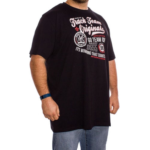 D555 Ernie "Track Team" Slogan Black T-Shirt