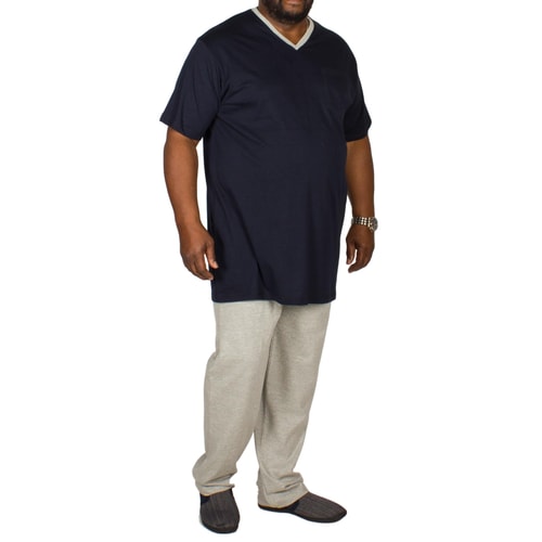 Bigdude V-Neck Pyjamas Navy/Grey