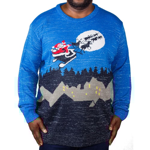 D555 Santa Sleigh Christmas Jumper