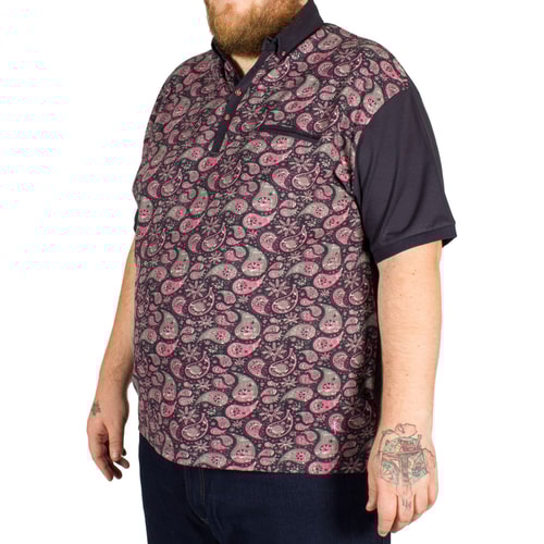 Lizard King Paisley Print Polo Shirt Navy
