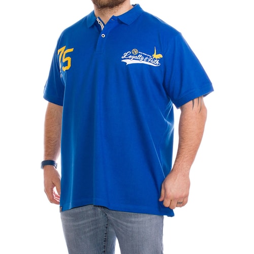 Loyalty & Faith Hawk Short Sleeve Royal Blue Polo Shirt