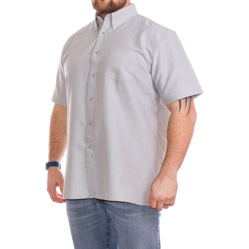 KAM Short Sleeve Oxford Shirt Grey