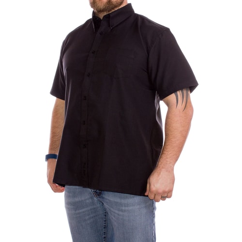 KAM Short Sleeve Oxford Shirt Black