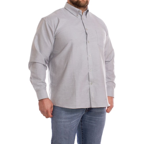 KAM Long Sleeve Oxford Shirt Grey