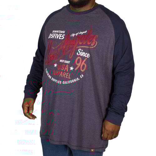 D555 Neill Printed Raglan T-Shirt Denim