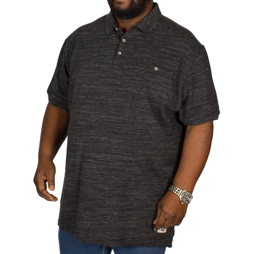 D555 Dunstan Heavy Slub Polo Shirt Black