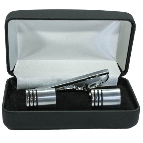 Sophos Brushed Cufflinks And Tie Bar Set