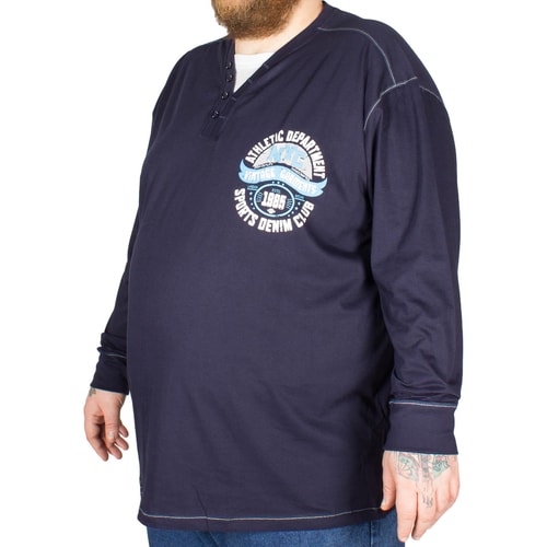 KAM Long Sleeve Baseball T-Shirt Navy