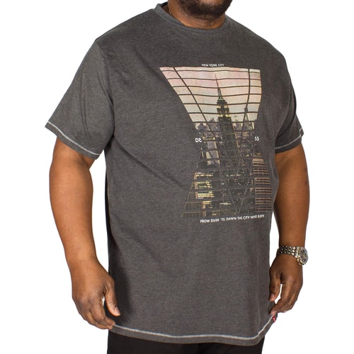 D555 Rox New York Print T-Shirt Charcoal