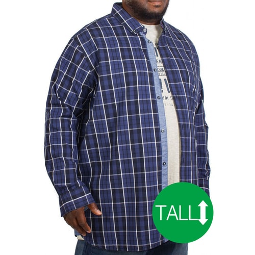 D555 Warwick Long Sleeve Shirt & T-shirt Combo Blue Tall