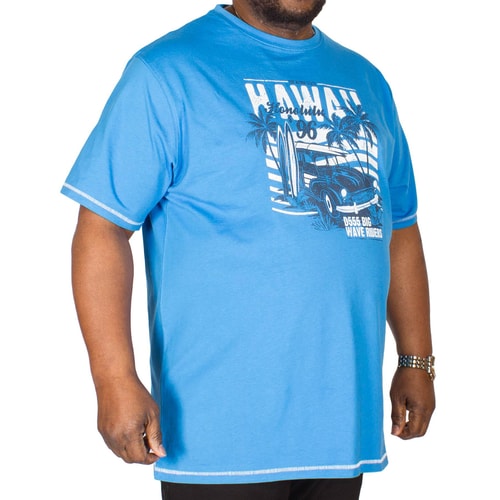 D555 Fremont Hawaii Print T-Shirt Blue