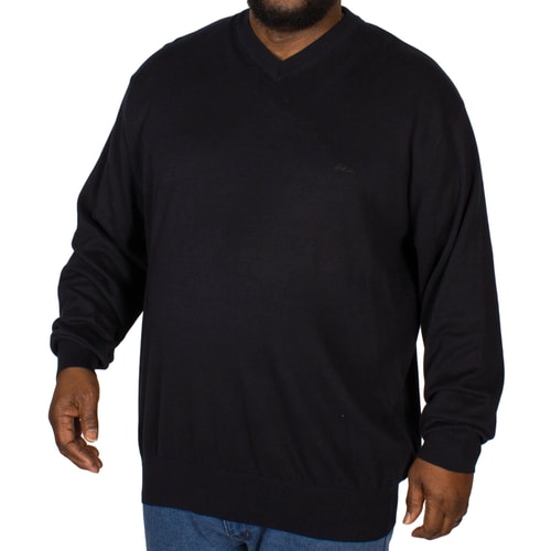 KAM V-Neck Long Sleeve Knitted Jumper Navy