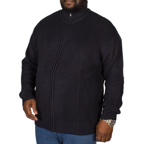 Metaphor Ribbed Zipped Knitted Sweater Navy