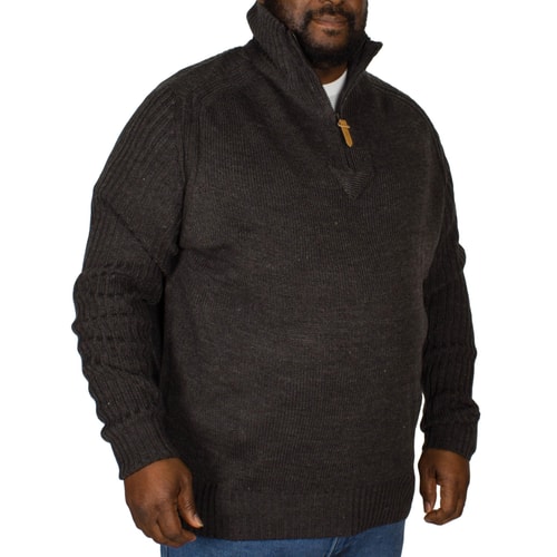 D555 Vito Half Zip Sweater Charcoal
