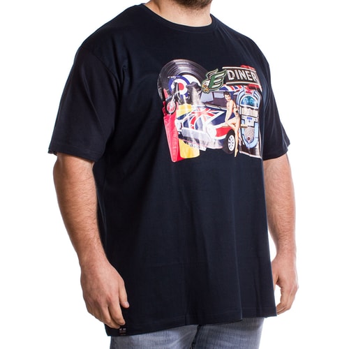 Loyalty & Faith Fifties Print T-Shirt Navy