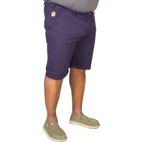 D555 Rupert Tile Print Stretch Chino Shorts Navy