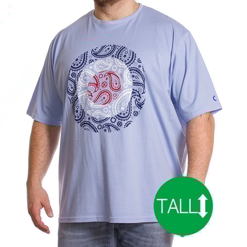 Lambretta Tall Paisley T-Shirt Blue