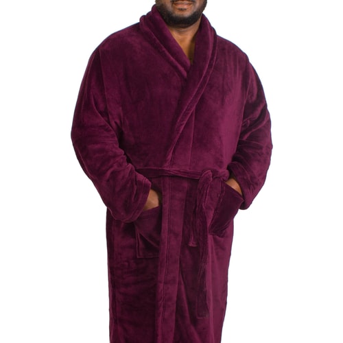 Espionage Plain Fleece Gown Burgundy