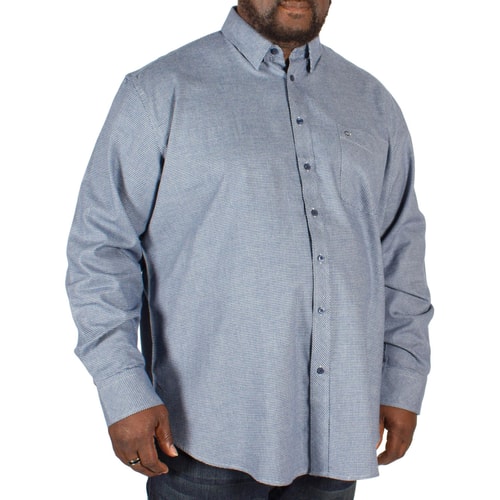 Peter Gribby Long Sleeve Hounds Tooth Shirt Royal