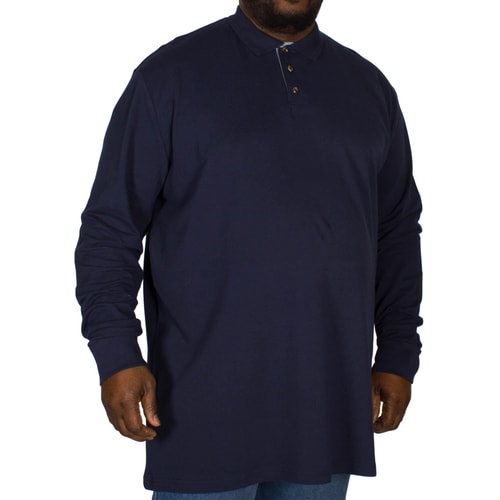 D555 Darvin Long Sleeve Polo Navy