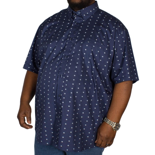 Cotton Valley All-over Print Short Sleeve Shirt Navy
