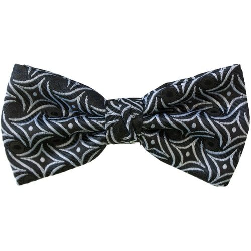 Knightsbridge Kensington Bow Tie Black/Silver Abstract