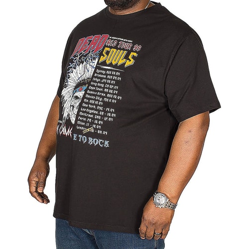 D555 Daley Dead Souls Off Set Print T-Shirt Black Tall